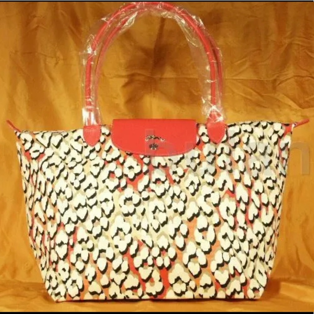 LONGCHAMP LARGE ILE DE PANTHERS SHOULDER TOTE